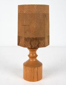 STYLE OF LEIF WIKNER SWEDISH PINE TABLE LAMP 1960S