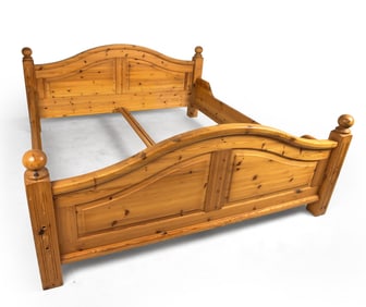 SWEDISH PINE QUEEN BEDFRAME C. 1970S
