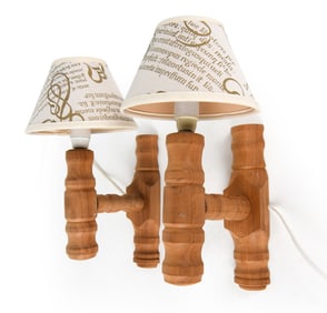 PAIR OF SCANDINAVIAN PINE WALL SCONCES C. 1960S