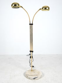 SCANDINAVIAN BRASS & MARBLE FLOOR LAMP
