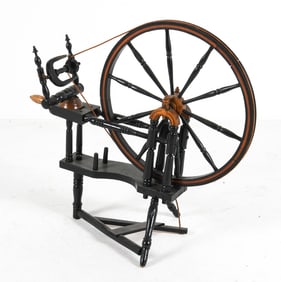 ANTIQUE SWEDISH SPINNING WHEEL C. 1900S