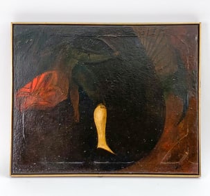 ARTHUR SUSSMAN (1927-2008) "EYE FOR AN EYE" O/C