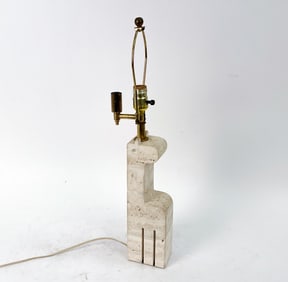 ENZO MARI "GIRAFFA" TRAVERTINE & BRASS LAMP