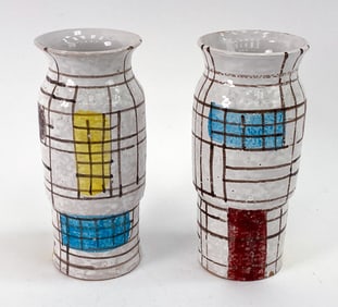 PAIR OF MID-CENTURY ITALIAN CERAMIC VASES