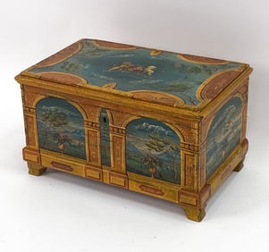 ANTQIUE ITALIAN RENAISSANCE STYLE PAINTED CASSONE