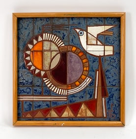 MID-CENTURY CERAMIC TILE SCULPTURE