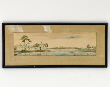 AFTER GEORGE MORTON LANDSCAPE WATERCOLOR ON PAPER