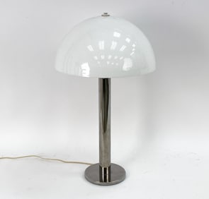 NESSEN ACRYLIC & CHROME TABLE LAMP