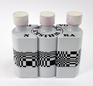 FRANCO POZZI VINTAGE ITALIAN CERAMIC DECANTER SET