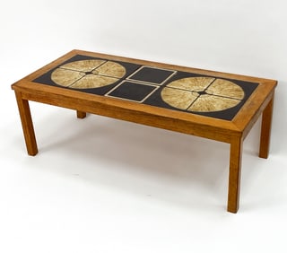 MOLUNA MOBLER DANISH CERAMIC TILE TOP COFFEE TABLE