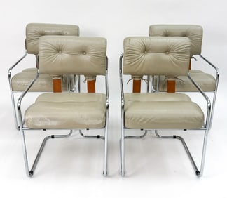 (4) GUIDO FALESCHINI "TUCROMA" CHROME CHAIRS
