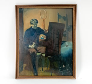 ARTIST SELF PORTRAIT AT WORK O/B