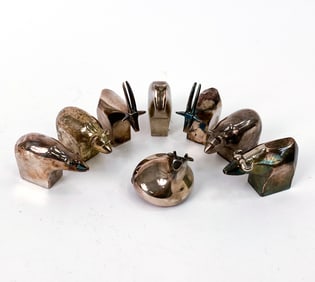 GUNNAR CYREN DANSK SILVER ZOO SERIES PAPERWEIGHTS