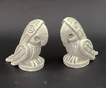 PAIR OF LLOYD BRYAN STUDIO POTTERY BIRD SCULPTURES