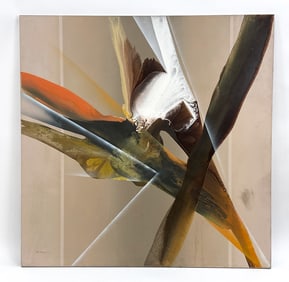 ELBA ALVAREZ (B.1944) ABSTRACT O/C PAINTING 1979