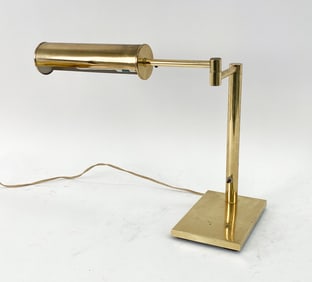 NESSEN BRASS SWING-ARM TABLE LAMP