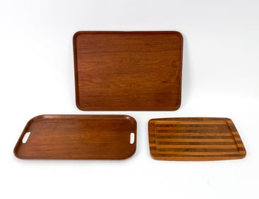 MID-CENTURY DANISH TEAK TRAYS GROUPING