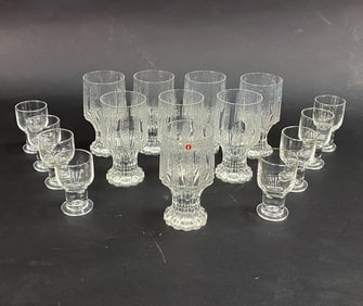 ARABIA FINNISH GLASS GOBLET GROUPING