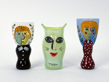 KOSTA BODA "OPEN MINDS" & SKRUFF GLASS GROUPING