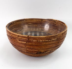 ITALIAN PENCIL-REED BAMBOO PLANTER/BOWL