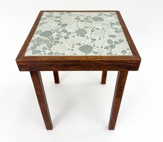 VINTAGE DANISH TEAK WITH TILE TOP SIDE TABLE