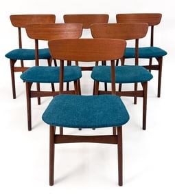 (6) ATTR. SCHIONNING & ELGAARD DANISH TEAK CHAIRS
