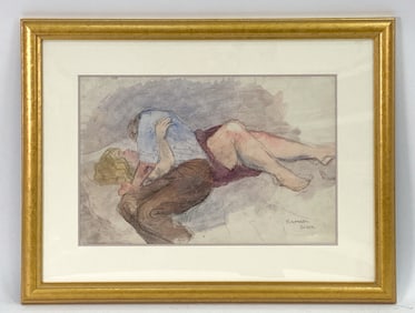 RAPHAEL SOYER (1899-1987) WATERCOLOR