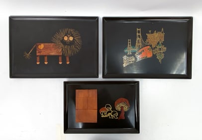 COUROC OF MONTEREY CALIFORNIA TRAYS GROUPING