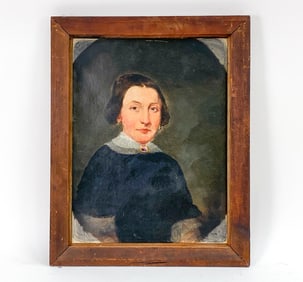 19TH C. PORTRAIT OF ELEGANT WOMAN O/C