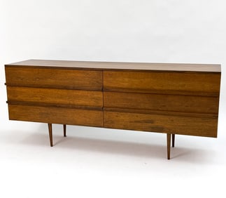 STYLE OF MEL SMILOW WALNUT CHEST OF DRAWERS 1960S