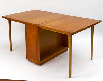 MID-CENTURY BIRCH EXTENDING DINING TABLE C. 1940S