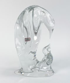 BACCARAT PENGUIN MOTHER & BABY" CRYSTAL FIGURINE