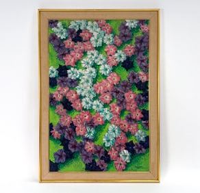 RUSSELL PATTERSON FLOWERS PAINTING O/C