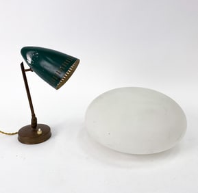 FRENCH TABLE LAMP & LAUREL LAMP SHADE GROUPING