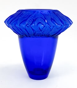 FRENCH VALLERYSTHAL PORTIEUX BLUE VASE 20TH C.
