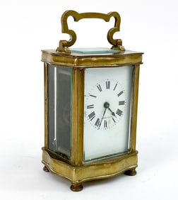 ANTIQUE FRENCH BRASS CARRIAGE CLOCK.