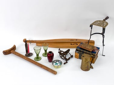 VINTAGE & ANTIQUE GROUPING INCL. DULCIMER