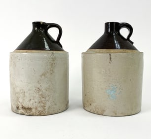 PAIR AMERICAN STONEWARE JUGS