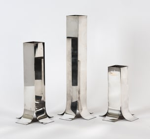 LINO SABATTINI SILVERPLATE MODERNIST VASES
