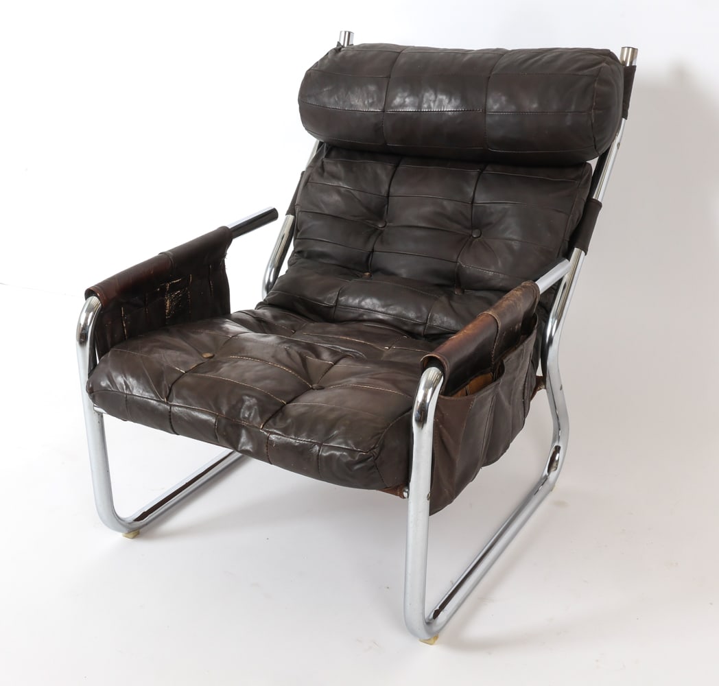 ATTR. GILIS LUNGREN "PIXI" LEATHER LOUNGE CHAIR (1 of 20)
