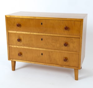 SWEDISH GRACE BEECH CHEST OF DRAWERS CIRCA 1930'S