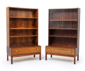 PAIR ATTR GILLIS LUNDGREN ROSEWOOD BOOKCASES 1970S