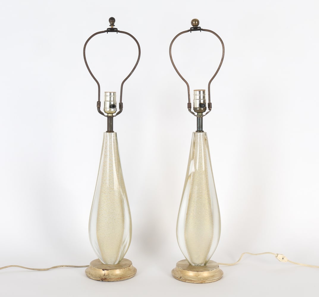 PAIR OF MURANO GLASS TABLE LAMPS (1 of 16)