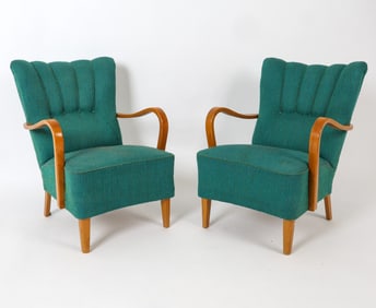 STYLE OF CHRISTIANSEN SWEDISH LOUNGE CHAIRS 1950'S
