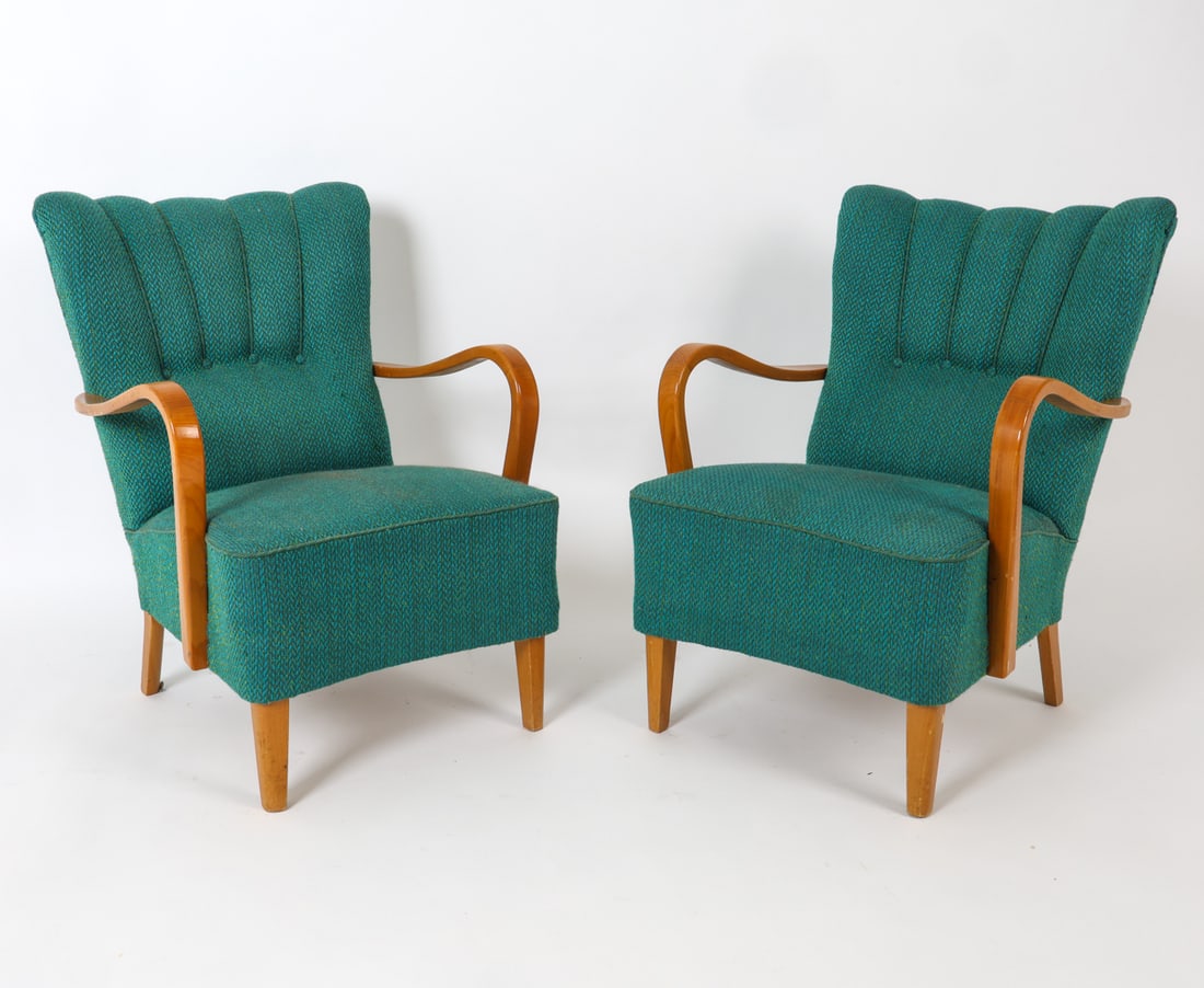 STYLE OF CHRISTIANSEN SWEDISH LOUNGE CHAIRS 1950'S (1 of 17)