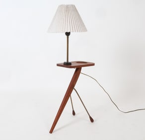 MID-CENTURY DANISH TEAK ATOMIC LAMP TABLE