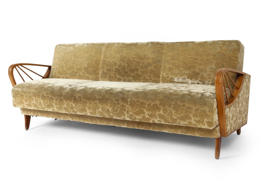 MID-CENTURY GERMAN MOHAIR DAYBED SOFA C. 1950'S (1 of 20)
