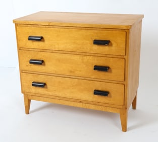 SWEDISH BEECH CHEST OF DRAWERS C. 1940S