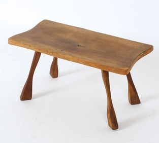BRUTALIST WABI SABI DUTCH WALNUT SIDE TABLE 1950'S