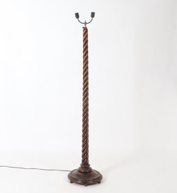 ART DECO DUTCH OAK FLOOR LAMP CIRCA 1920'S